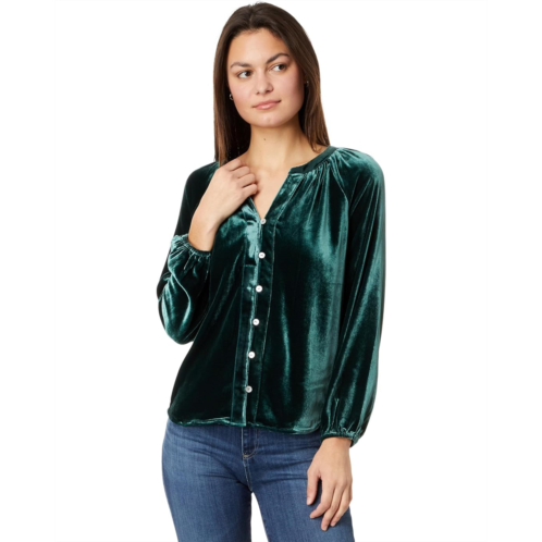 Faherty Stretch Silk Velvet Naomi Top