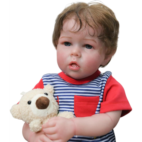 CHAREX Reborn Toddler Dolls - Realistic Reborn Baby Dolls, 22 inch Lifelike Reborn Boy Doll Weighted Soft Body Gift Toy for Kids Age 3+