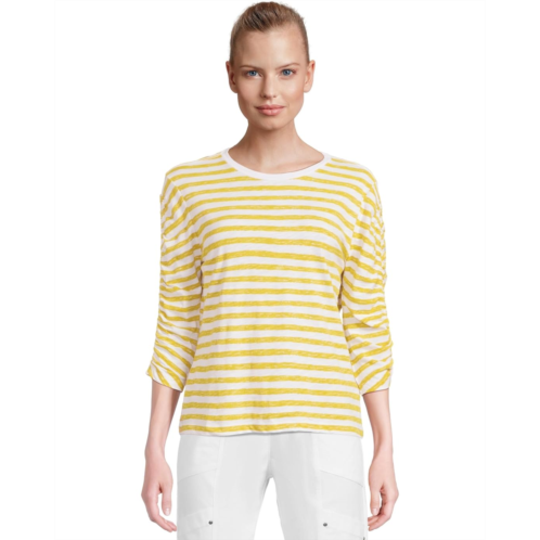 Womens Elliott Lauren Stripe Ruched Tee