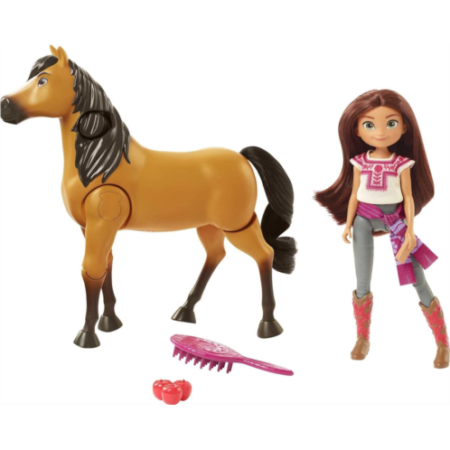 Mattel Spirit Untamed Ride Together Lucky Doll and Spirit Horse Figure, Doll Jumps and Rides on Walking Horse