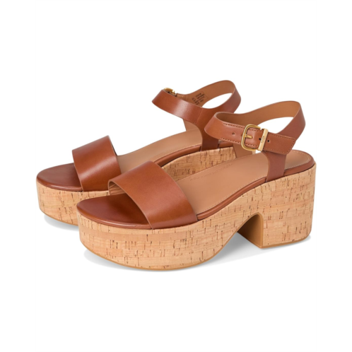 Womens FitFlop Platfforms Leather/Cork Heeled Ankle-Strap Sandals