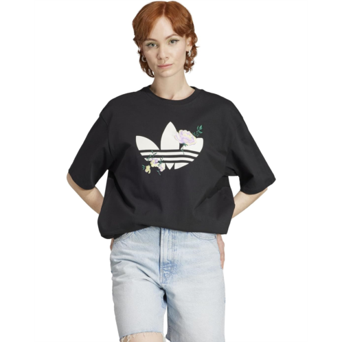 Adidas Originals Embroidered Flower Trefoil T-Shirt