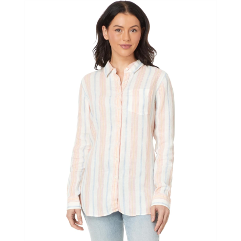 L.L.Bean LLBean Premium Washable Linen Shirt Tunic Stripe