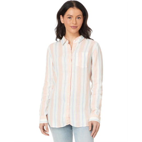 L.L.Bean Premium Washable Linen Shirt Tunic Stripe