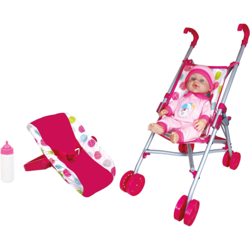 Lissi 12 Baby Doll with Car Seat and Folding Stroller