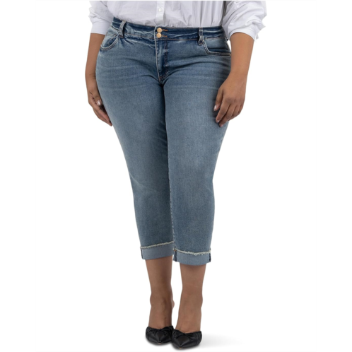 Womens KUT from the Kloth Plus Size Amy Crop Straight-Wstbnd Double Btn Roll Up