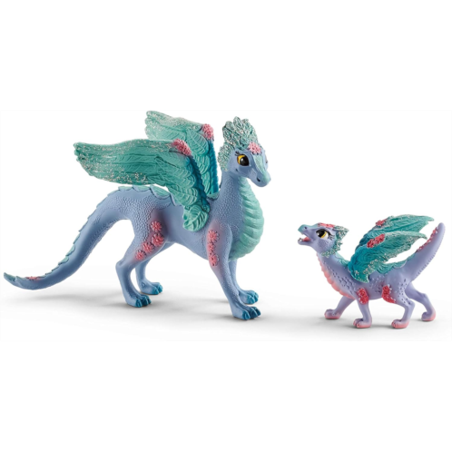Schleich Bayala Toys and Figurines - Flying Flower Mother and Small Baby Dragon, Action Figure Kid Toys and Dolls, Girls and Boys Ages 5 and Above , 2 Piece Set