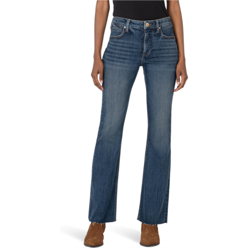 Womens KUT from the Kloth Stella High-Rise Fab Ab Flare W/Raw Hem
