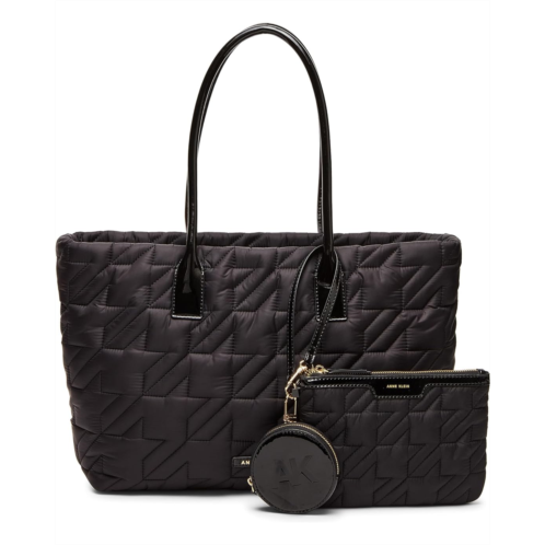 Anne Klein Quilted Nylon Tote with Pouch