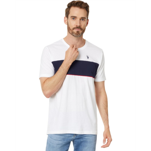 U.S. POLO ASSN. Short Sleeve Colorblock Stripe Crew Neck Jersey Tee Shirt