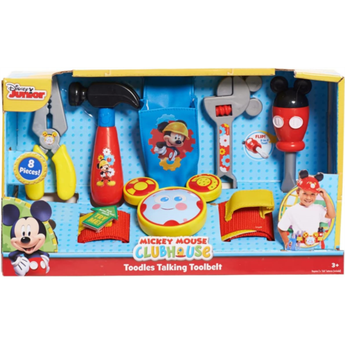 Disney Mickey Toodles Talkn Toolbelt and Kids Play Tool Accessories for Dress Up and Pretend Play, Kids Toys for Ages 3 Up by Just Play