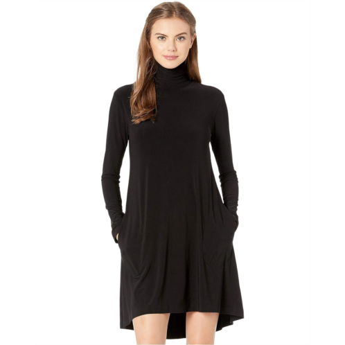 Womens Norma Kamali Long Sleeve Turtle Swing Dress