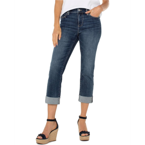 Womens Liverpool Los Angeles Charlie Crop Wide Rolled Cuff Jean 24in Inseam