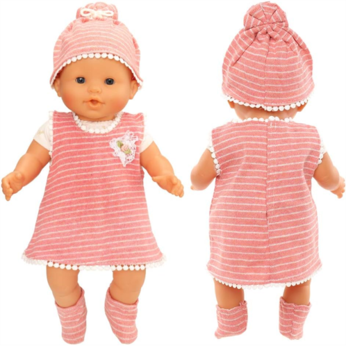 Miunana Baby Doll Clothes 1 Set Outfits Cute Handmade Dress Suit for 14 to 16 Inch Baby Doll Baby Clothing Set Children Gift