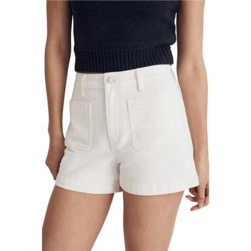 Womens Madewell The High-Rise Sailor Short in Tile White