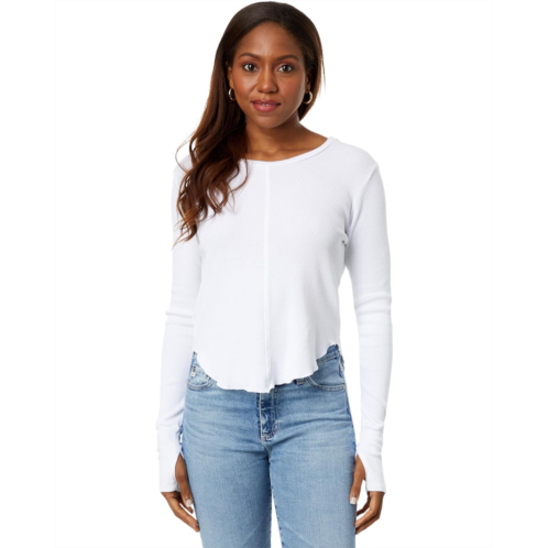 Bobi Los Angeles Crew Neck Crop Tee with Thumbhole