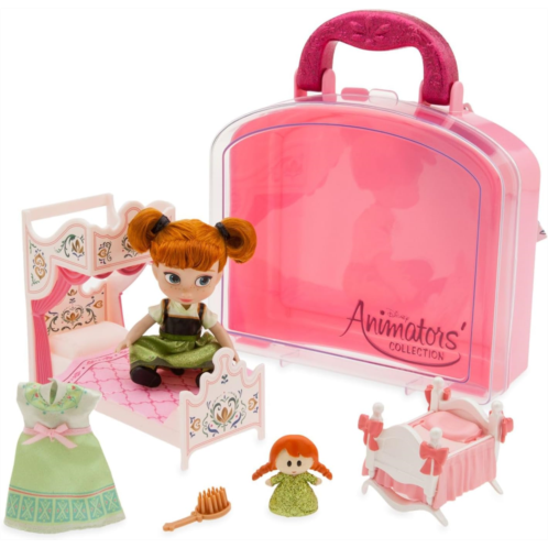 Disney Store Official Animators Collection Anna Mini Doll Play Set - 5 inch - Artistry with Detailed Accessories - Beloved Frozen Character in Compact Design - Creative Play for En