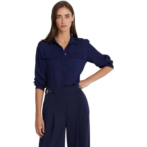 POLO RALPH LAUREN Womens Lauren Ralph Lauren Crepe de Chine Shirt