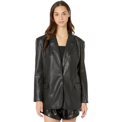 Womens Blank NYC Leather Oversized Blazer