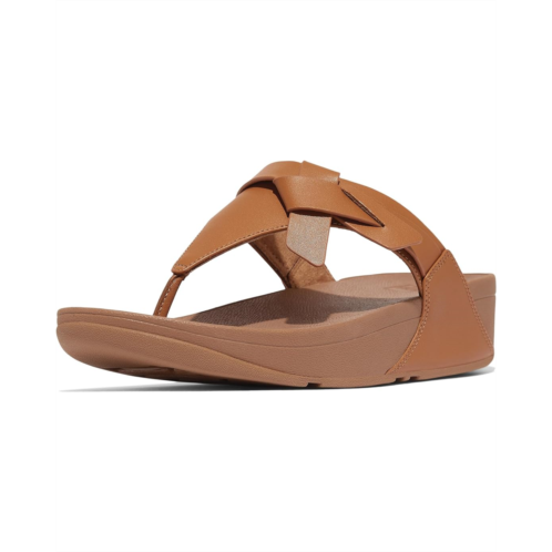 FitFlop Lulu Folded-Knot Leather Toe-Post Sandals