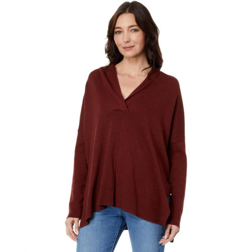 Womens Lilla P Oversized Shawl Collar Sweater