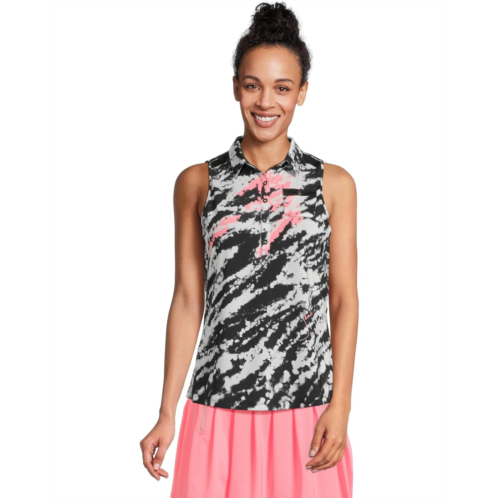 Womens Jamie Sadock Rorschach Print Full Button-up Front Sleeveless Top