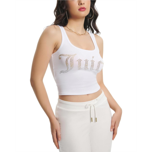 Juicy Couture Basic Fitted Cropped Tank With Ombre Hotfix