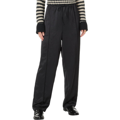 Womens Madewell Pintucked Slim Pull-On Pants in True Black