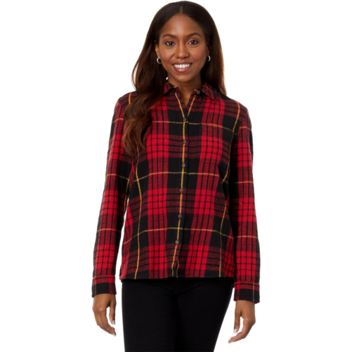 L.L.Bean Womens LLBean Signature Heritage Textured Flannel Plaid Shirt