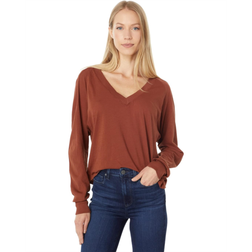 Bobi Los Angeles Lightweight Jersey Rib Mixed Boxy Raglan V-Neck Tee