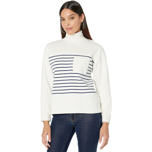 Madewell Lincoln Mock Neck Sweatshirt in Stripe