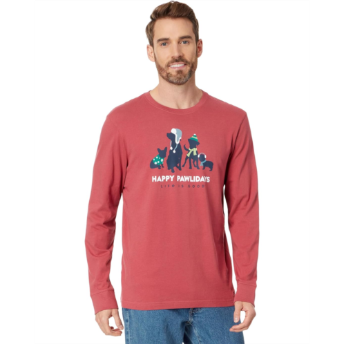 Life is Good Happy Pawliday Pups Long Sleeve Crusher Tee