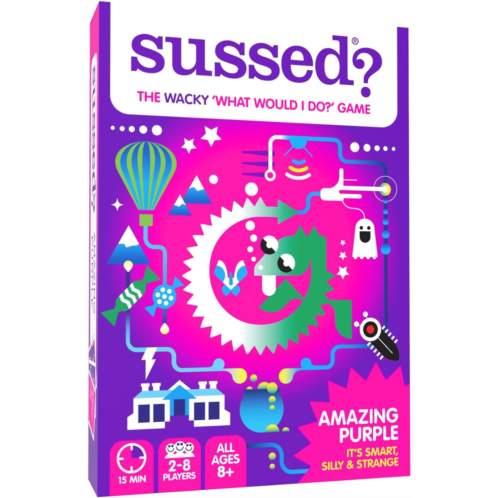 SUSSED The Wacky What Would I Do Family Card Game - Fun Stocking Stuffer for Kids - 250 Questions with Dragons, Space & Magic - Amazing Purple Deck