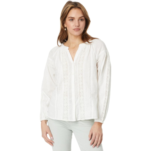 Lucky Brand Relaxed Lace Open Neck Shirt