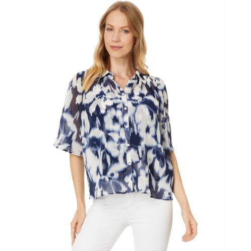 Vince Camuto Collard Short Slv Blouse W Shirt