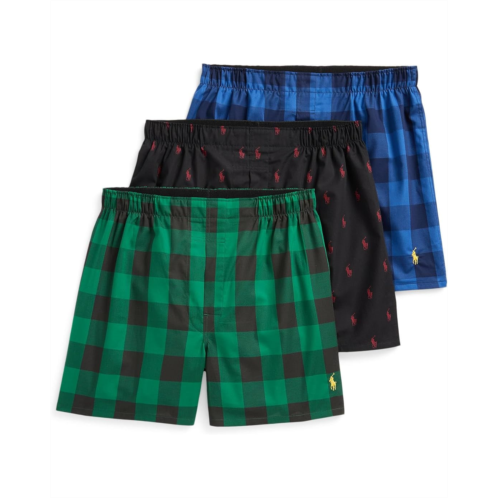 Mens Polo Ralph Lauren Woven Boxer 3-Pack