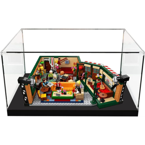 WANLIAN Acrylic Display Case for Lego Ideas The Friends Central Perk 21319 Toys Collectibles Ideas Seinfeld 21328,Assemble Acrylic Box Dustproof Protection Showcase with Black Base&Lamp Be