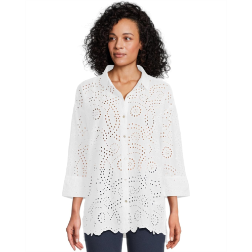 Womens Mod-o-doc 3/4 Sleeve Easy Lace Shirt