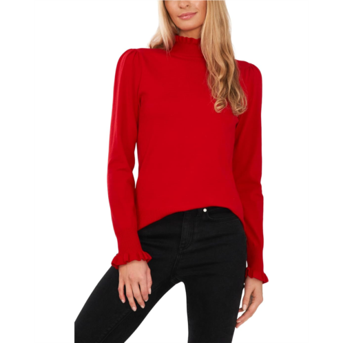 Womens CeCe Mock Neck Ruffle Cuff Sweater