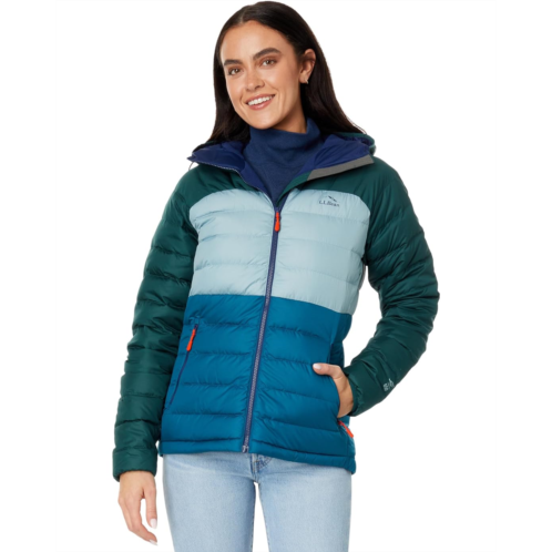 L.L.Bean Womens LLBean Beans Down Hooded Jacket Color-Block