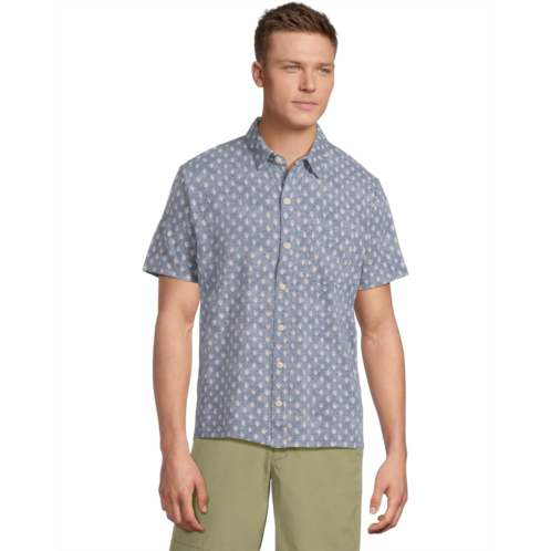 L.L.Bean Mens LLBean Lakewashed Performance Button Front Shirt Short Sleeve Traditional Fit Print