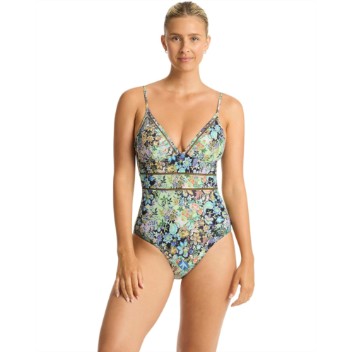 SEA LEVEL SWIM Wildflower Spliced Tri One-Piece