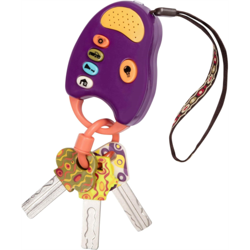 B. toys - Toy Car Keys - Key Fob with Lights & Sounds - Interactive Baby Toy - Pretend Keys for Babies, Toddlers - 10 Months + - FunKeys - Purple