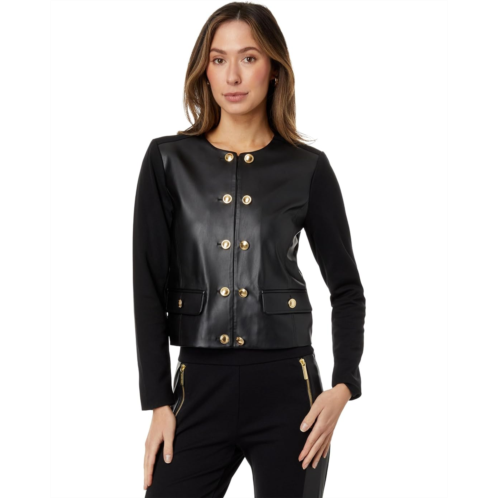 Michael Michael Kors Petite Button Ponte Jacket