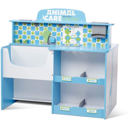 Melissa & Doug Animal Care Veterinarian and Groomer Wooden Activity Center for Plush Stuffed Pets (Not Included)