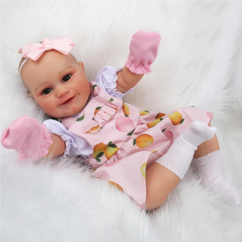 WOOROY Reborn Baby Dolls Girl - 20 Inch Lifelike Baby Doll with Detailed Craftsmanship, Weighted Cloth Body Realistic Baby Dolls with Gift Box for Kids Age 3+