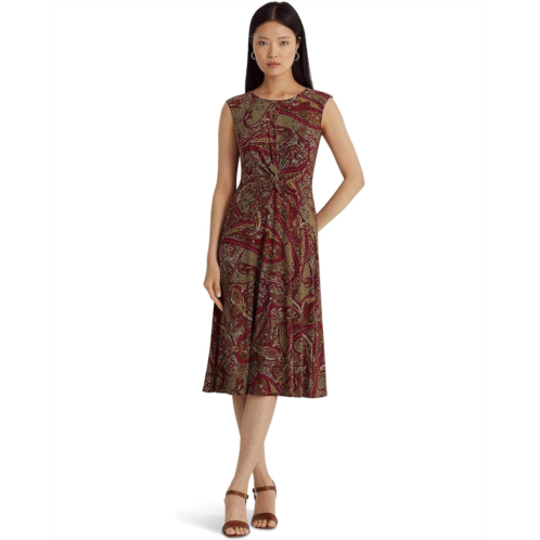 POLO RALPH LAUREN Womens Lauren Ralph Lauren Paisley Twist-Front Jersey Dress