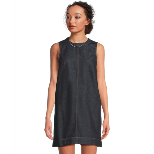 Womens Madewell Boxy Denim Shell Dress in Rinse
