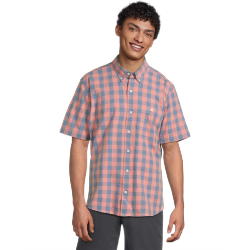 L.L.Bean Mens LLBean Comfort Stretch Chambray Shirt Short Sleeve Traditional Fit Plaid