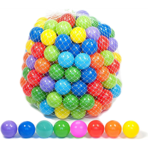 Playz 50 Soft Plastic Mini Balls w/ 8 Vibrant Colors - Crush Proof, No Sharp Edges, Non Toxic, Phthalate & BPA Free for Baby Toddler Ball Pit, Play Tents & Tunnels Indoor & Outdoor
